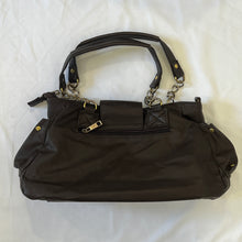 Load image into Gallery viewer, Brown Faux Leather Silver Gold Chain Handbag
