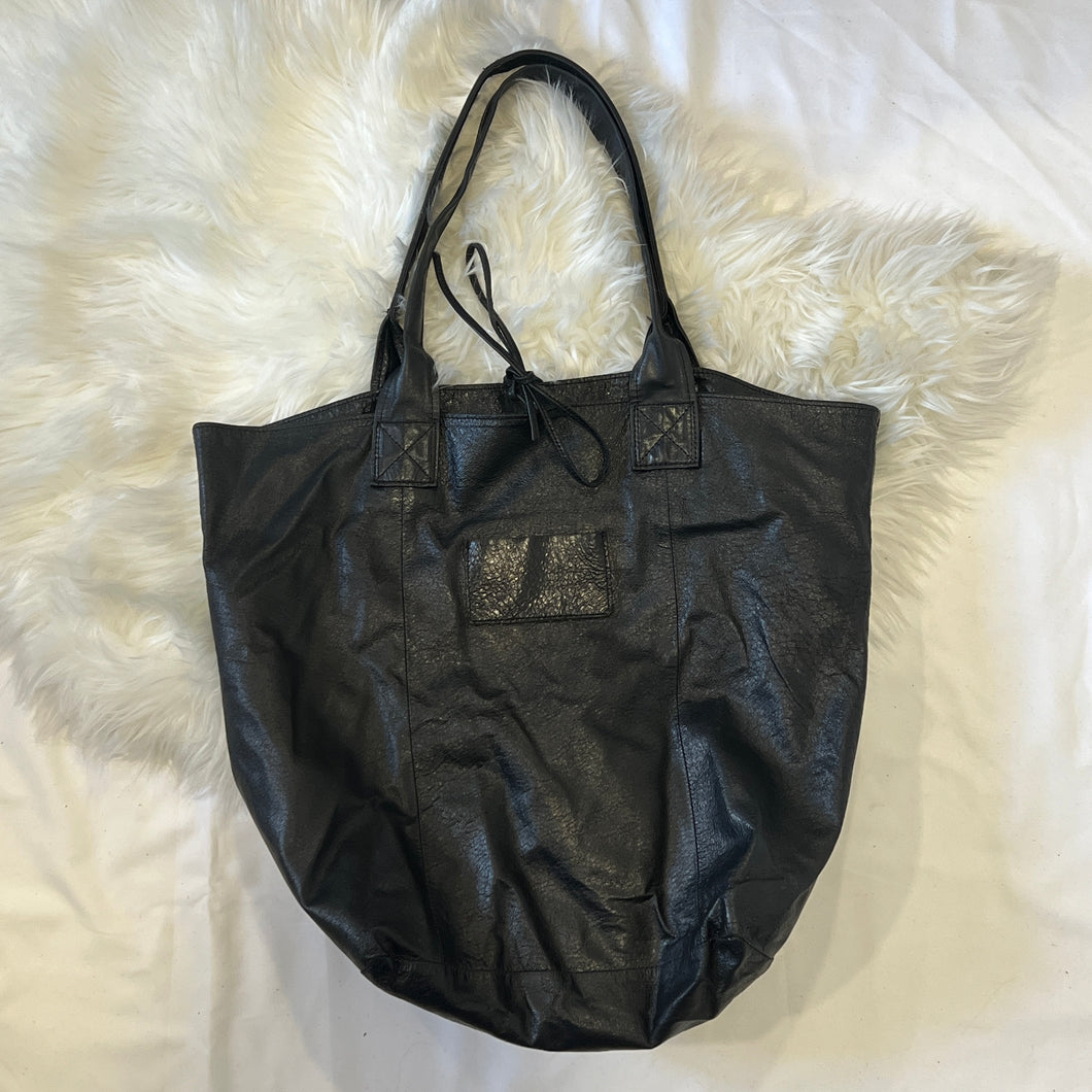 Black Leather Ties Tote Bag