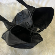 Load image into Gallery viewer, Black Leather Ties Tote Bag
