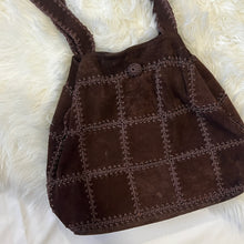 Load image into Gallery viewer, Brown Suede Patchwork Tote Bag
