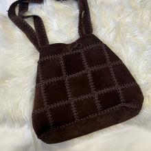 Load image into Gallery viewer, Brown Suede Patchwork Tote Bag
