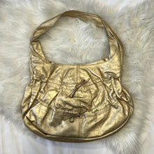 Load image into Gallery viewer, Gold Shimmer Faux Leather Bow Shoulder Bag
