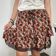 Load image into Gallery viewer, Brown Autumn Flowers Mini Skirt
