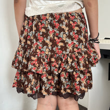 Load image into Gallery viewer, Brown Autumn Flowers Mini Skirt
