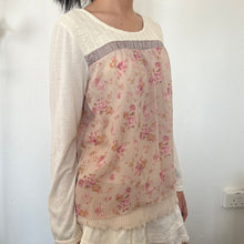 Load image into Gallery viewer, Axes Femme Beige Floral Pleats Long Sleeves Top
