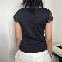 Load image into Gallery viewer, Black Lace Classy Casual Short Sleeves Top
