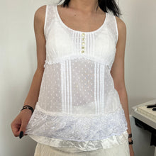 Load image into Gallery viewer, White Polka Lace Short Sleeves Top
