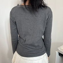 Load image into Gallery viewer, Grey Grainy Cotton Lace Mori Long Sleeves Top
