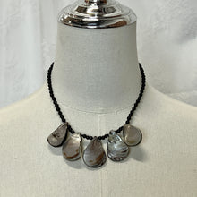 Load image into Gallery viewer, Five Pearl Pendant Black Beaded Necklace
