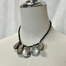 Load image into Gallery viewer, Five Pearl Pendant Black Beaded Necklace
