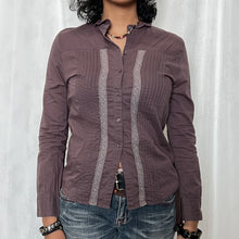 Load image into Gallery viewer, Dusty Purple Alice Vic Long Sleeve Button Top
