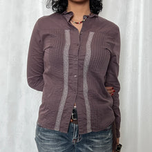 Load image into Gallery viewer, Dusty Purple Alice Vic Long Sleeve Button Top
