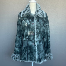 Load image into Gallery viewer, Blue Grey Leopard Ombre Fur Leather Coat (SG)
