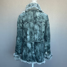 Load image into Gallery viewer, Blue Grey Leopard Ombre Fur Leather Coat (SG)
