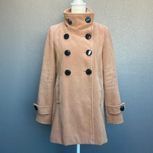 Load image into Gallery viewer, Cream Brown High Collar Buttons Long Coat
