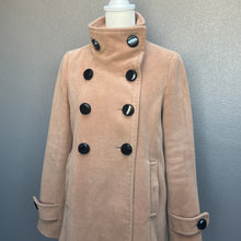 Load image into Gallery viewer, Cream Brown High Collar Buttons Long Coat
