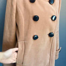 Load image into Gallery viewer, Cream Brown High Collar Buttons Long Coat
