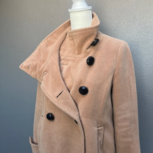 Load image into Gallery viewer, Cream Brown High Collar Buttons Long Coat
