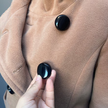 Load image into Gallery viewer, Cream Brown High Collar Buttons Long Coat
