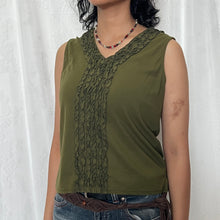 Load image into Gallery viewer, Green Ruffles Chest Sleeveless Top
