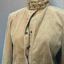 Load image into Gallery viewer, Cream Brown Corduroy Buckle Collar Jacket

