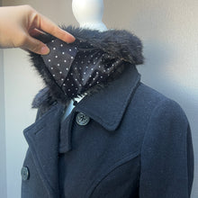 Load image into Gallery viewer, Black Button Down Fur Collar Jacket Coat
