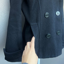 Load image into Gallery viewer, Black Button Down Fur Collar Jacket Coat
