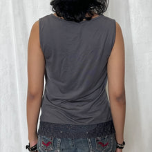 Load image into Gallery viewer, Blue Grey Cotton Square Neck Lace Sleeveless Top
