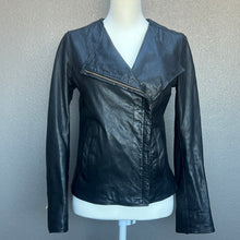 Load image into Gallery viewer, Black Leather Dual Zipper Jacket
