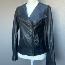 Load image into Gallery viewer, Black Leather Dual Zipper Jacket
