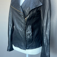 Load image into Gallery viewer, Black Leather Dual Zipper Jacket
