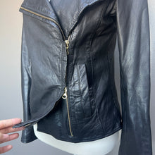 Load image into Gallery viewer, Black Leather Dual Zipper Jacket
