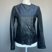 Load image into Gallery viewer, Black Leather Dual Zipper Jacket
