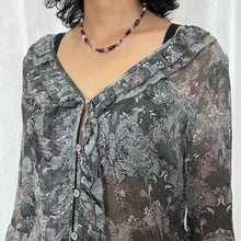 Load image into Gallery viewer, Blue Grey Mesh Water Fairy Ruffles Top
