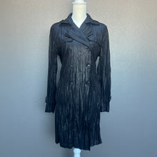 Load image into Gallery viewer, Black Textured Faux Leather Long Coat
