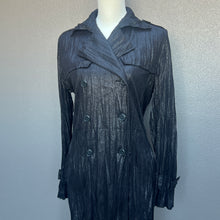 Load image into Gallery viewer, Black Textured Faux Leather Long Coat
