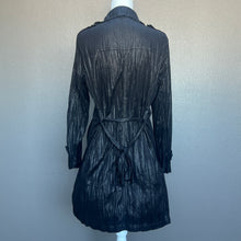 Load image into Gallery viewer, Black Textured Faux Leather Long Coat
