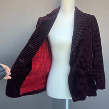 Load image into Gallery viewer, Burgundy Corduroy Velvet Stripes Jacket

