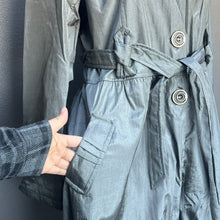 Load image into Gallery viewer, Grey Windbreaker Button Coat Long
