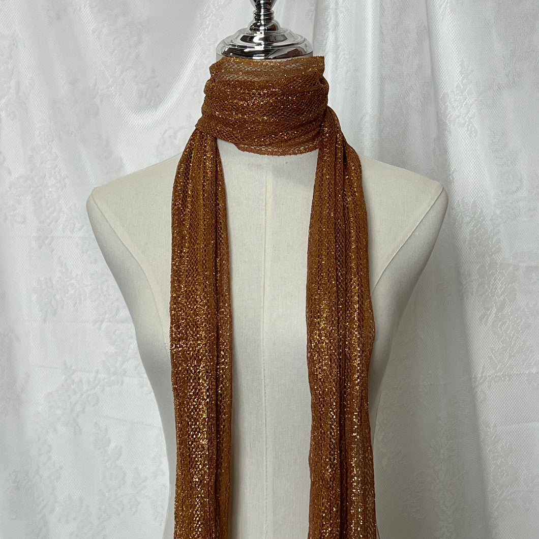 Gold Brown Shimmer Scarf