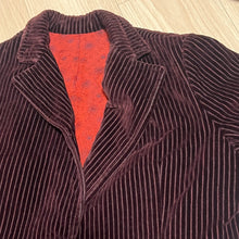 Load image into Gallery viewer, Burgundy Corduroy Velvet Stripes Jacket

