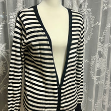 Load image into Gallery viewer, Black White Smaller Stripes Cardigan Jacket
