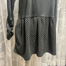 Load image into Gallery viewer, Black Solid Top Polka Skirt Long Sleeves Top
