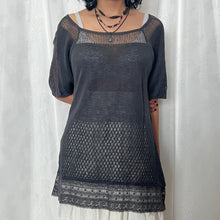 Load image into Gallery viewer, Grey Knitted Mori Kei Half Sleeved Long Top
