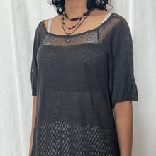 Load image into Gallery viewer, Grey Knitted Mori Kei Half Sleeved Long Top
