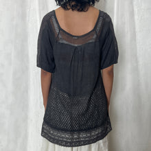 Load image into Gallery viewer, Grey Knitted Mori Kei Half Sleeved Long Top
