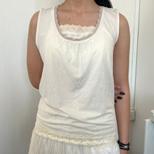 Load image into Gallery viewer, Cream Sleeveless Lace Chest Top
