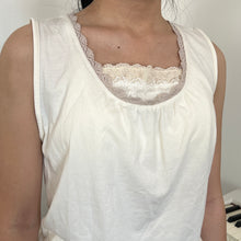 Load image into Gallery viewer, Cream Sleeveless Lace Chest Top
