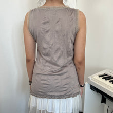 Load image into Gallery viewer, Taupe Lace Bottom Sleeveless Top
