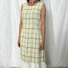 Load image into Gallery viewer, Olive Green Plaid Sleeveless Dress
